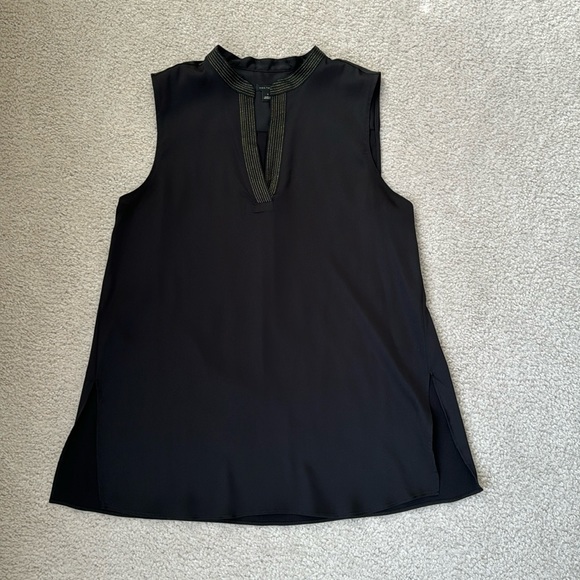 Ann Taylor Sleeveless Tunic w/Gold Stitching - Picture 1 of 3